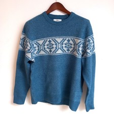 Marks and Spencer Mens Crew Neck Christmas Jumper - Blue - Large