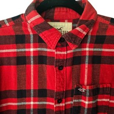 Hollister Mens Red Black Plaid