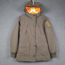 SUPERDRY Jacket Womens M Medium Khaki Olive Rescue Parka Coat Insulated Hooded