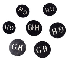 Collection Of Seven Vintage Old GH Hunt Hunting Club Supporters Buttons