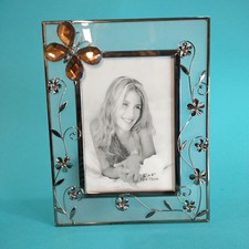Photograph frame decorative metal jewell flower for 4x6in.