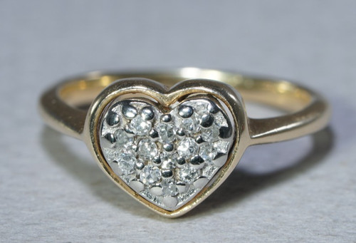 14k yellow gold ctw heart - 14k,