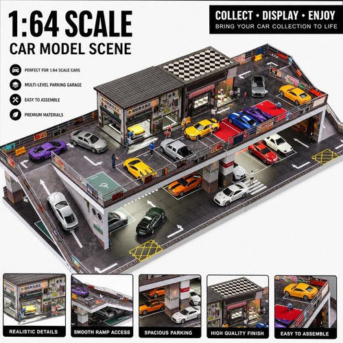 Diorama car garage - 1/64,