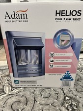 The Adam Helios Brushed Steel Electric Fire NEW IN BOX