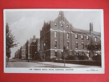 1914 Kent RPPC postcard THE TERRACE ROYAL NAVY NAVAL BARRACKS CHATHAM RP