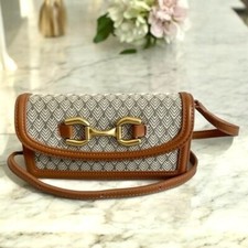 ZARA Tan Brown Small Crossbody Bag PU Leather Canvas Flap Satchel Purse