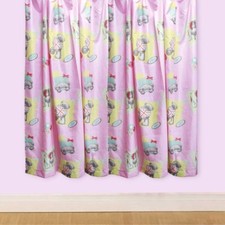 ME TO YOU TATTY VINTAGE 66" x 72" PENCIL PLEAT CURTAINS KIDS UNION JACK PINK 
