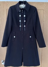Debenhams Julien MacDonald Star Ladies Tailored Pea Coat Size 10 Pre Owned Black