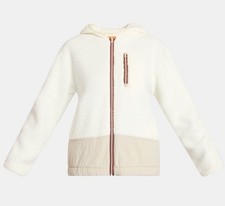 NEW Ozark Trail Women's Zip Up Fleece Hood Jacket w/Pockets Ivory M, L, XL,2X