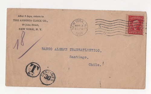 1908 cover chile - us, to