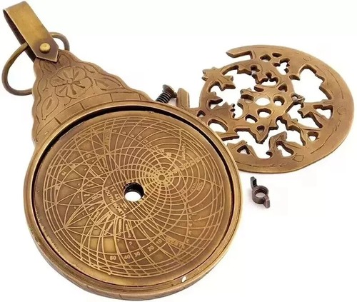 Vintage brass astrolabe - vintage,