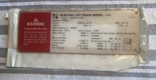 Vintage HYSTER J50A Fork Lift Truck Load Capacity Specs Name Plate Tag Emblem