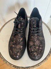 Pavers Ladies Dark Brown Floral Shoes Size Uk 8 Eu 41  Brand New