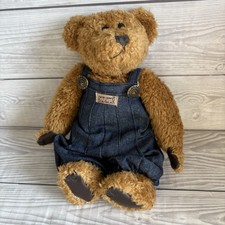 Boyds Bears Collectible Teddy Bear in Denim Overalls – Vintage Plush Toy 