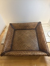 Woven Wicker Tray Basket 15”