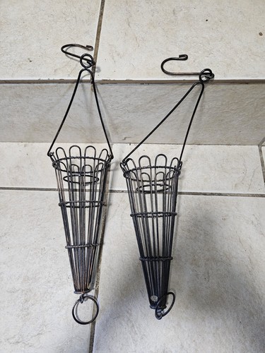 Conical wire hanging basket - hanging,