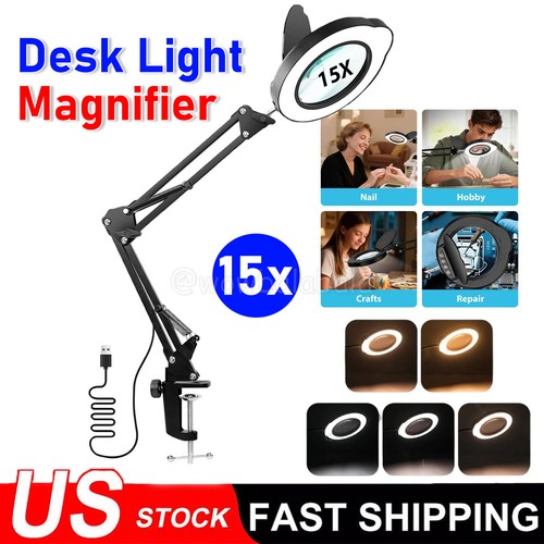 15x magnifying glass desk - glass,