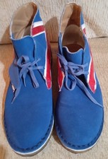 Blue Suede Union Jack Clarks
