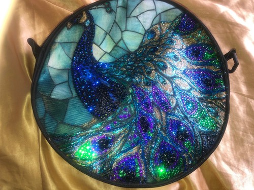 Hand painted gorgeous peacock - hand,