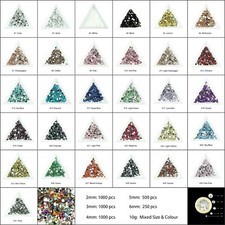 2mm 3mm 4mm 5mm 6mm Crystal Flat Back Nail Art Face Festival Rhinestones Gems
