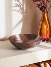 Next Bronze Large Hammered Metal Decorative Bowl (NEW)