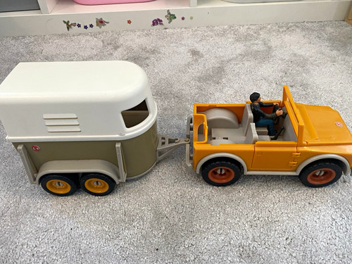 Schleich orange jeep trailer - schleich,
