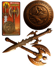 Toy Weapon Set Sword Shield Axe Knight Costume UK