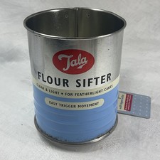 Tala Flour Sifter Trigger Action Tag Retro vintage baking kitchen cook blue bake