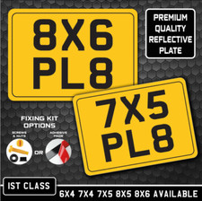 Motorbike Show Number Plate 6x4 7x4 7x5 8x5 8x6 Reflective Bike Plate QUAD/BIKE