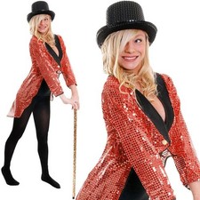 Adults Sequin Tailcoat - Red