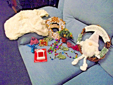 Collection of Christmas items including Shawl and Gonk Wreath