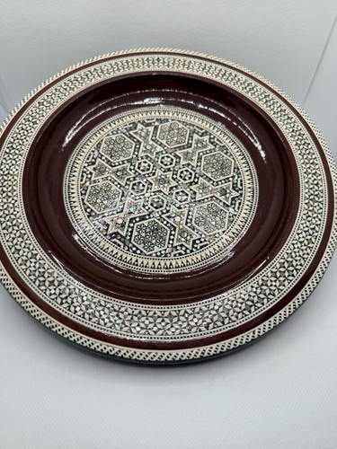Vintage egyptian wooden plate - wooden,