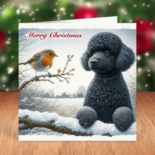 Miniature poodle dog christmas - miniature,