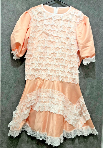 Peach satin lace - &, sissy