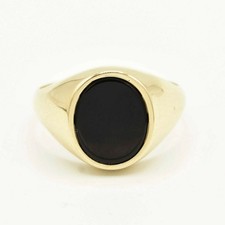 Oval Black Onyx Shiny Signet