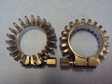 TRIUMPH PRE-UNIT  EARLY UNIT FINNED EXHAUST CLAMP X2  E 4501 5T 6T T110 TR6 T120