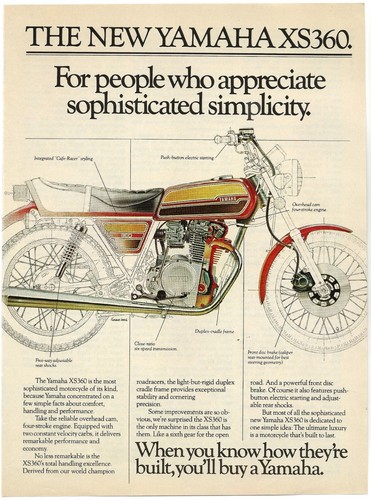 Vintage print yamaha xs360 - print,