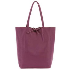 Plum Pebbled Leather Tote