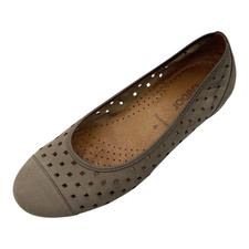 Gabor Hovercraft Womens Taupe Leather Flat Cut Out Ballet Shoes Size UK 4 Used