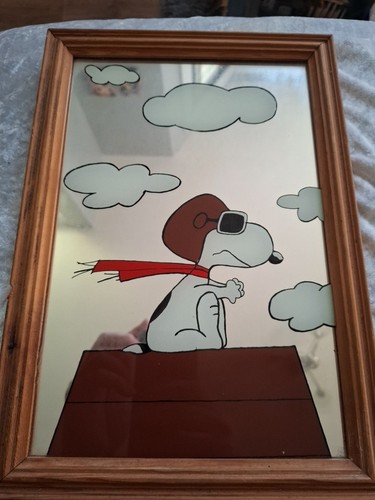 Vintage snoopy mirror picture - snoopy,