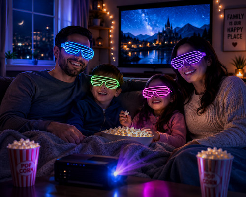 Led light shutter glasses - light,
