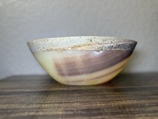 Onyx and Travertine Stone Bowl
