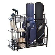 WestWood Golf Storage Rack Extra Large Golf Bag Stand Metal Golf Club Organiser
