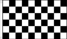 BLACK and WHITE CHECK FLAG 5' x 3' Checkered Motor Sport F1 Formular One Racing