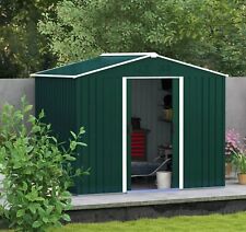 Large Metal Garden Shed 8 x 5FT Galvanised Steel Storage with Sliding Doors