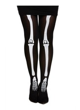 Black Skeleton Tights White