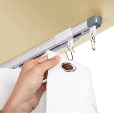 Retractable Ceiling Curtain Track, Chrome, 2.8-5.2ft