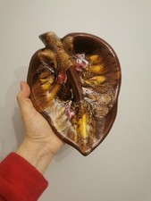 Vintage Mid Century Vallauris Pottery France Leaf Shaped Dish Autumn Colours