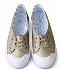 Tu Gold Canvas Trainers Pumps