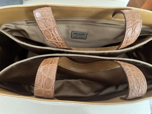 Prada canvas and - satin, lined
